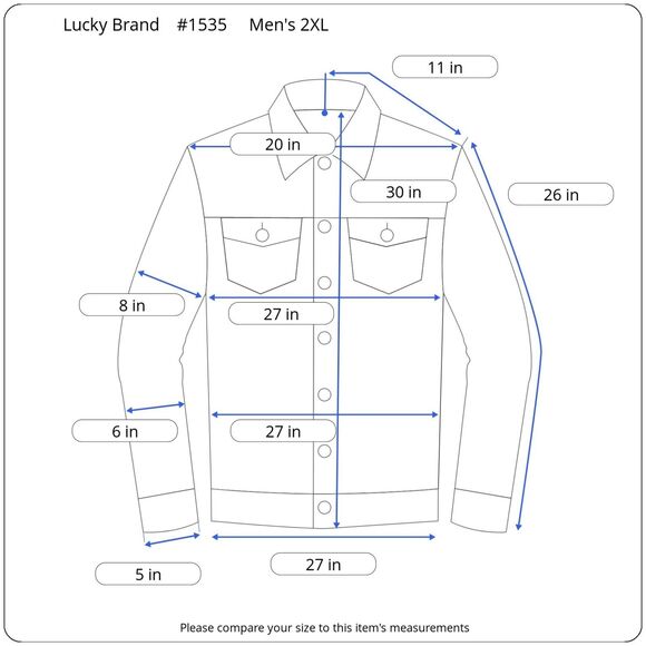 Lucky Brand Men’s 2XL Blue Soft Cotton Long Sleeve Button Down Casual Everyday - Picture 14 of 14